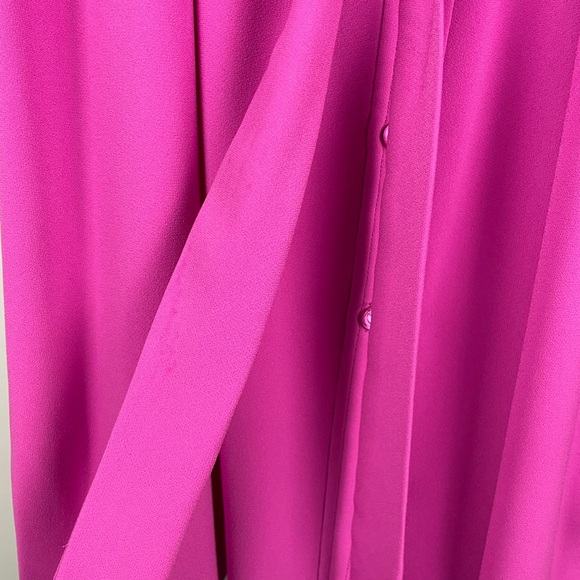 Trina‎ Turk Vibrant Pink Casual Preppy Button Up Collared Shirt Dress - Picture 6 of 8